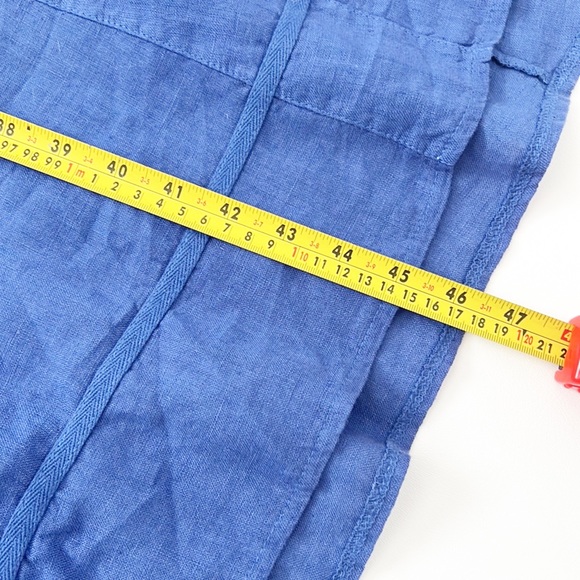 100% Linen MIDI Lagenlook Blue Sleeveless Dress - Picture 13 of 13